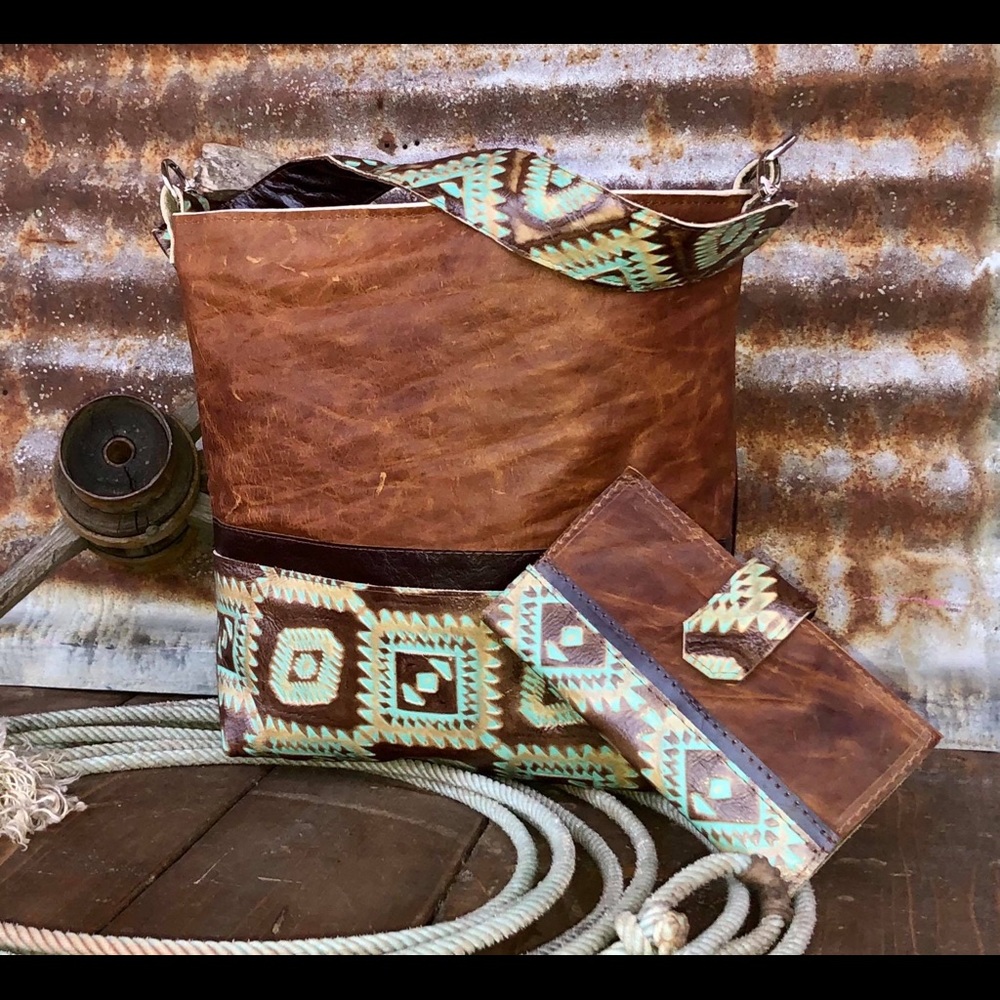 Handmade leather western purse